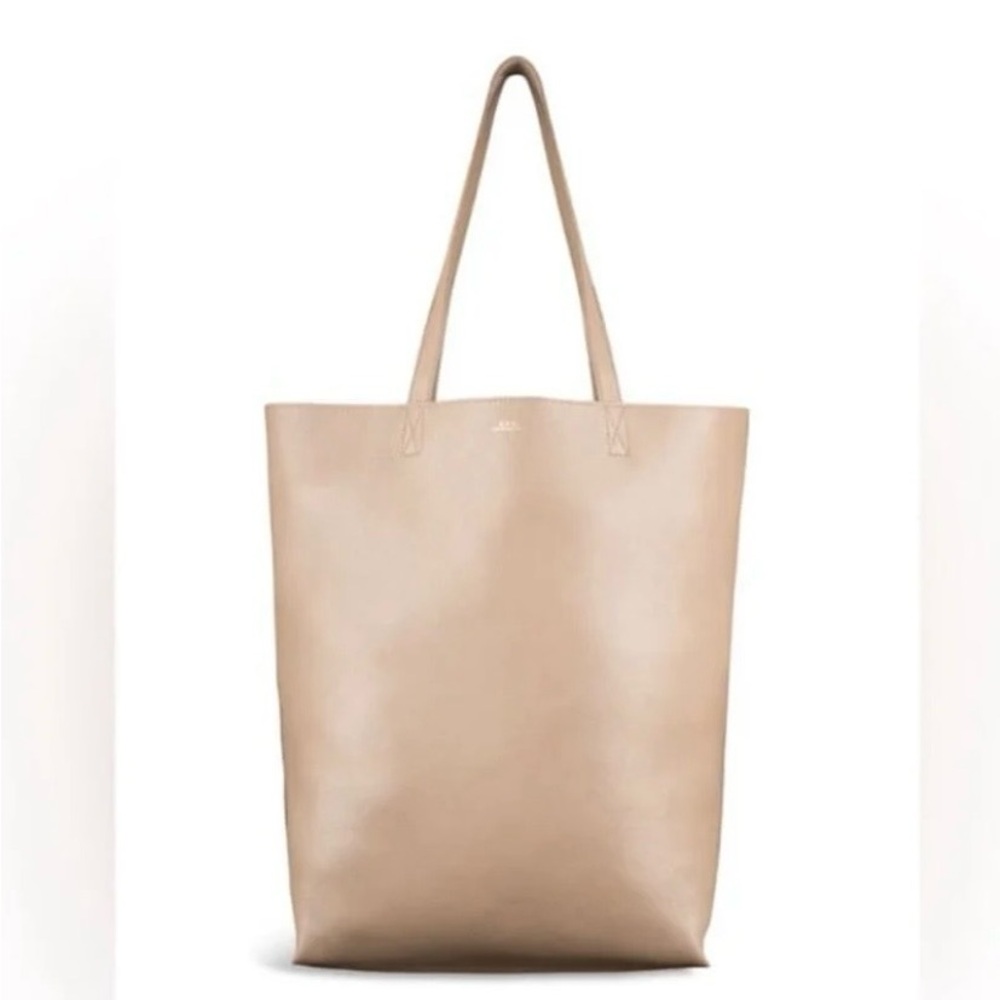 A.P.C. CABOS MAIKO GRAINED LEATHER TOTE/ TAUPE- rare APC find- ret $585. NWT 🎁